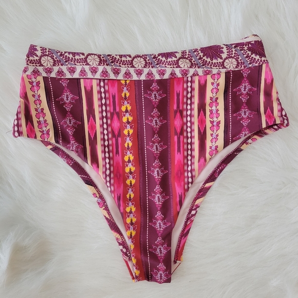 Nanette Lepore Swim Bikini Set 8 Bohemian Print Asymmetrical Cut High Rise NWT - Picture 11 of 16